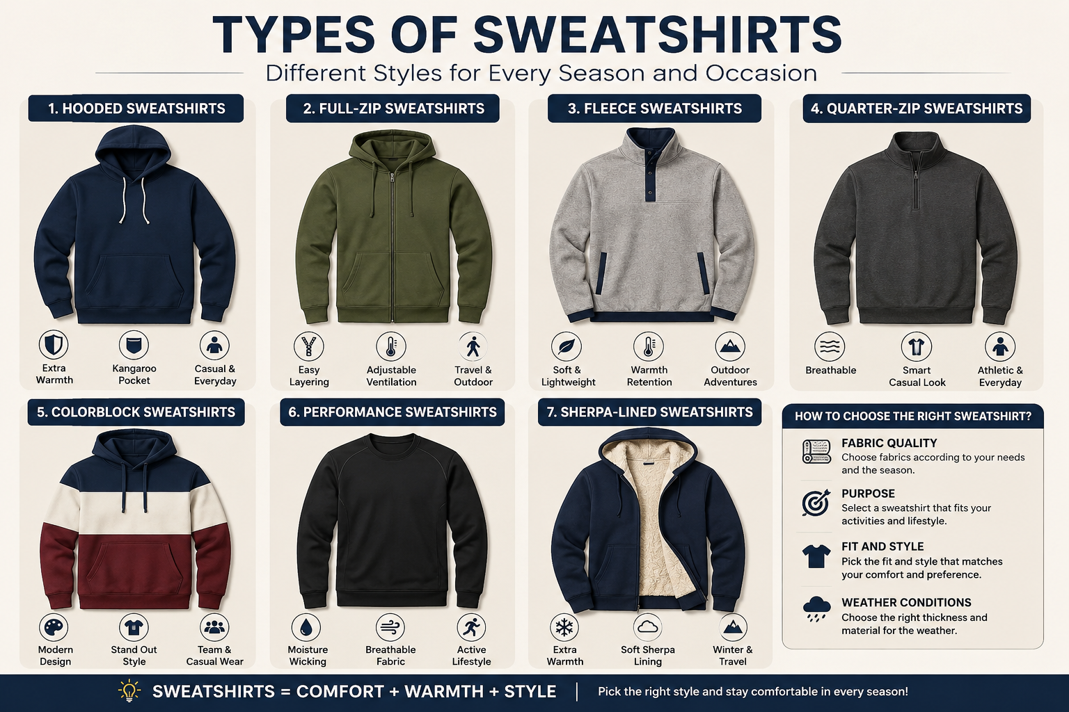 Types of Sweatshirts: Different Styles for Every Season and Occasion